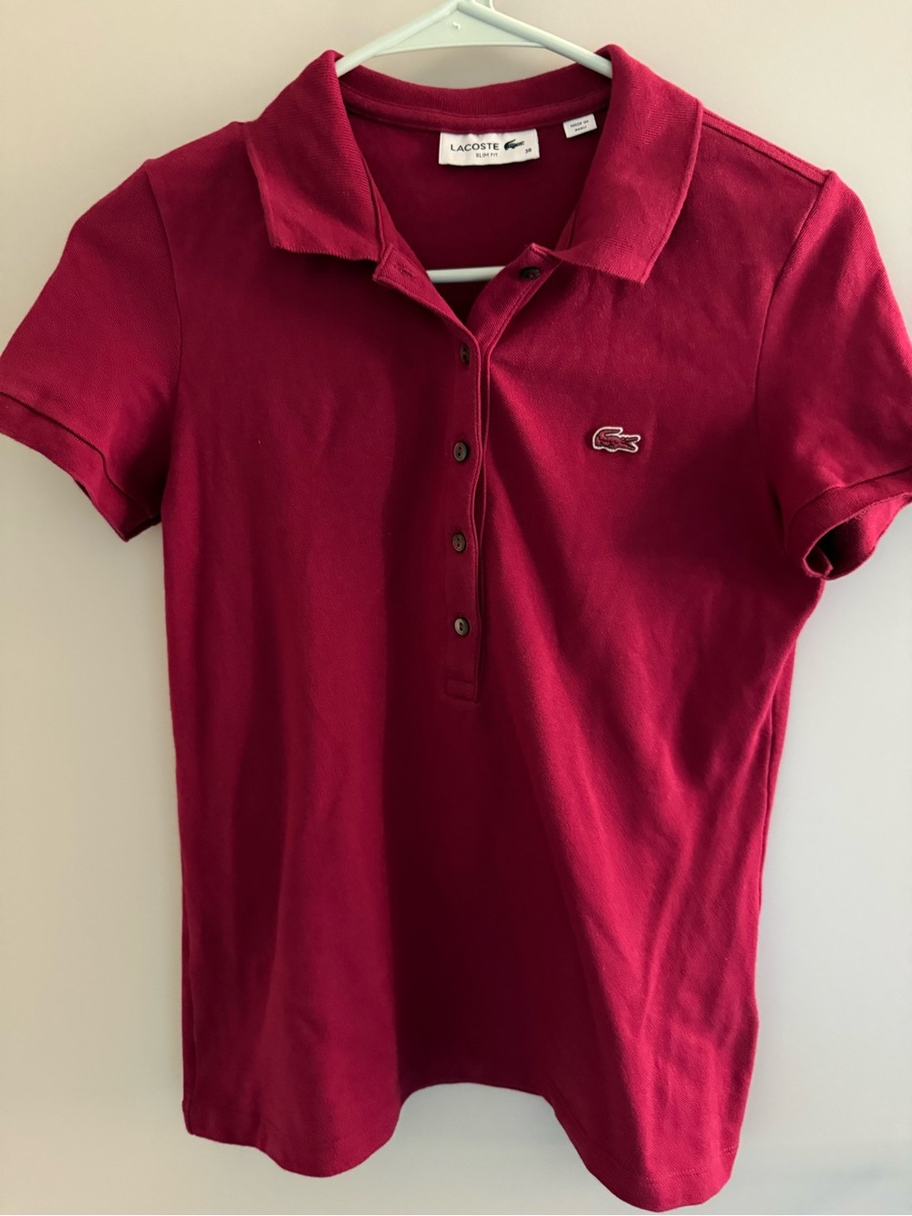 Lacoste Women Slim Red/Maroon Polo Shirt